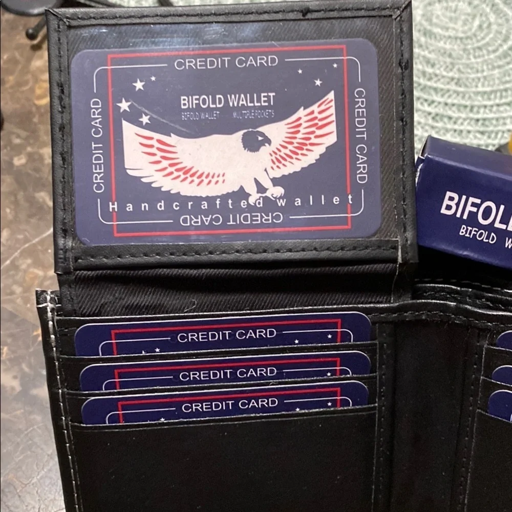NIB Black Studded Bifold Wallet